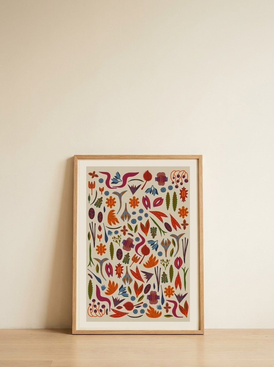 Ornaments — framed, leaning against the wall