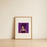 Floral Afro Woman — framed, leaning against the wall thumbnail