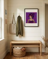Floral Afro Woman framed in a relaxed room thumbnail