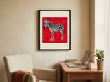 Vibrant Zebra Abstract framed in a focused room thumbnail