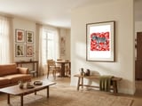 Vibrant Zebra Abstract framed in a grounding room thumbnail