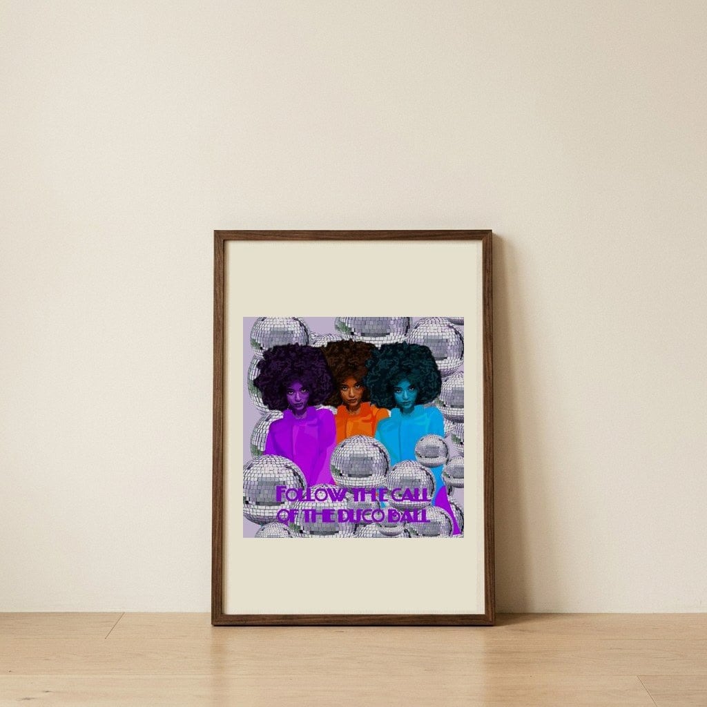 Vibrant Disco Women — framed, leaning against the wall