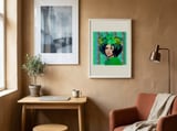 Mod Green Floral Fashion framed in a focused room thumbnail