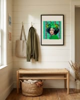 Mod Green Floral Fashion framed in a relaxed room thumbnail