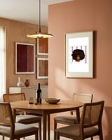 Vibrant Afro Pattern Portrait framed in a intimate room thumbnail