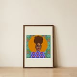 Bold Afro Portrait — framed, leaning against the wall thumbnail