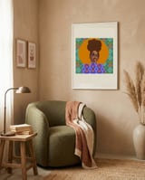 Bold Afro Portrait framed in a tender room thumbnail
