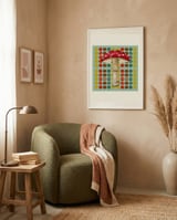 Groovy Red Mushroom framed in a tender room thumbnail