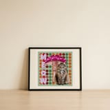 Meow Cat Mushroom — framed, leaning against the wall thumbnail
