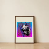 Colorful Panda Bamboo — framed, leaning against the wall thumbnail