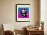 Colorful Panda Bamboo framed in a focused room thumbnail