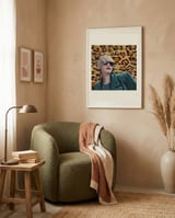 Chic Blonde Leopard Style framed in a tender room thumbnail