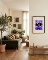 Purple Floral Gaze framed in a grounding room thumbnail