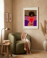 Vibrant Afrocentric Woman framed in a tender room thumbnail