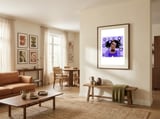 Purple Bloom Beauty framed in a grounding room thumbnail