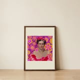 Vibrant Floral Portrait — framed, leaning against the wall thumbnail