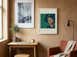 Groovy Flower Power Woman framed in a focused room thumbnail