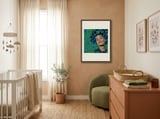 Groovy Flower Power Woman framed in a tender room thumbnail