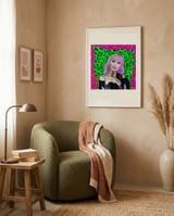 Neon Leopard Pink Hair framed in a tender room thumbnail