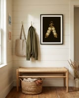 Golden Pea Pod Pearls framed in a relaxed room thumbnail