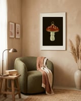 Festive Mushroom Ornament framed in a tender room thumbnail
