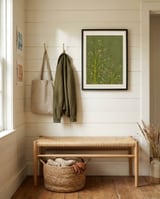 Olive Green Botanical Buds framed in a relaxed room thumbnail