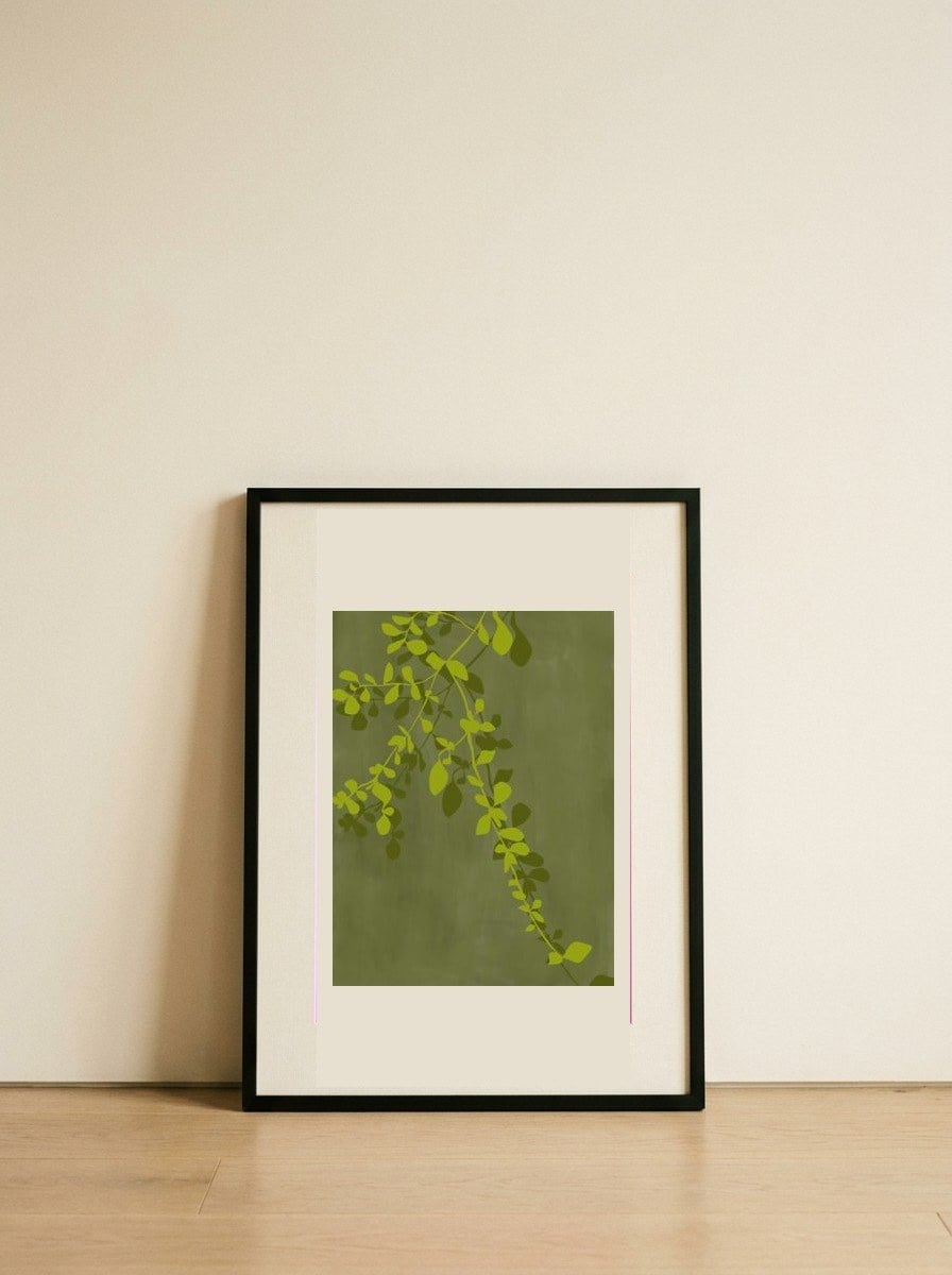 Green Leafy Vine — framed, leaning against the wall