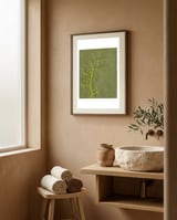 Green Botanical Branches framed in a serene room thumbnail
