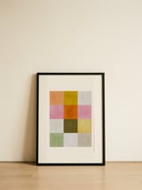 Colorful Abstract Grid — framed, leaning against the wall thumbnail