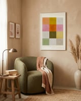 Colorful Abstract Grid framed in a tender room thumbnail