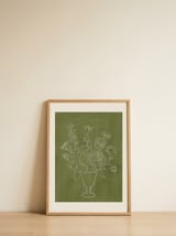Botanical Line Drawing — framed, leaning against the wall thumbnail