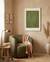 Botanical Line Drawing framed in a tender room thumbnail