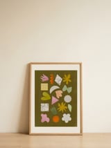 Playful Organic Shapes — framed, leaning against the wall thumbnail