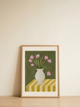 Pink Tulips Still Life — framed, leaning against the wall thumbnail