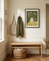 Pink Tulips Still Life framed in a relaxed room thumbnail