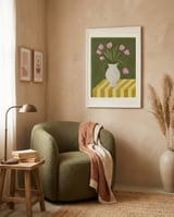 Pink Tulips Still Life framed in a tender room thumbnail