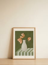 Orange Floral Still Life — framed, leaning against the wall thumbnail