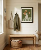 Orange Floral Still Life framed in a relaxed room thumbnail