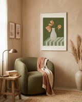Orange Floral Still Life framed in a tender room thumbnail