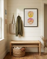 Soft Watercolor Line Flowers framed in a relaxed room thumbnail