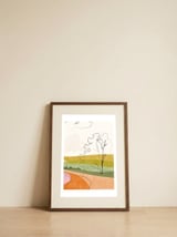 Abstract Landscape Lines — framed, leaning against the wall thumbnail