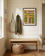 Colorful Geometric Weave framed in a relaxed room thumbnail