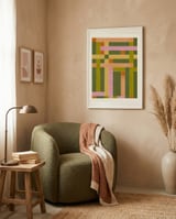 Colorful Geometric Weave framed in a tender room thumbnail