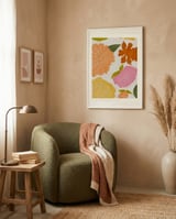 Colorful Abstract Flowers framed in a tender room thumbnail