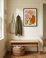 Colorful Abstract Flowers framed in a relaxed room thumbnail