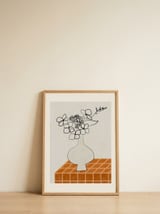 Modern Floral Still Life — framed, leaning against the wall thumbnail