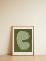 Organic Green Shape — framed, leaning against the wall thumbnail