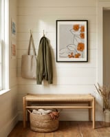 Minimalist Orange Blooms framed in a relaxed room thumbnail