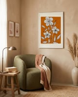 Abstract Orange Floral framed in a tender room thumbnail
