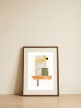 Abstract Line Figure Art — framed, leaning against the wall thumbnail